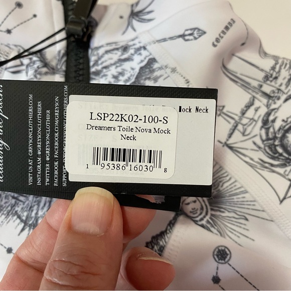 NWT Greyson Dreamers Toile Nova mock neck athletic shirt with zipper - Picture 6 of 12